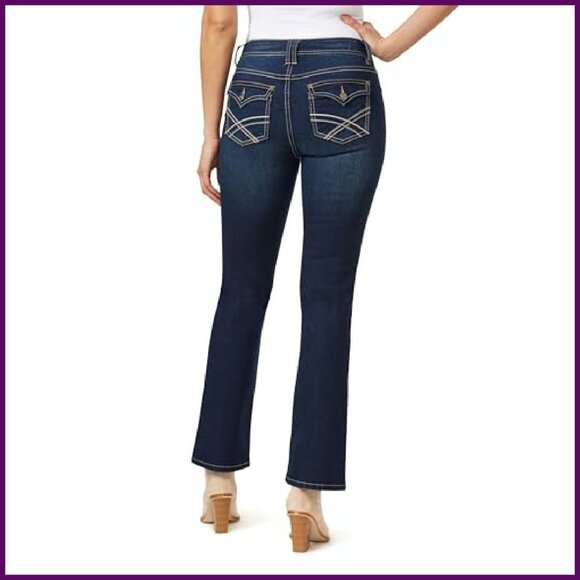 Bootcut Mid-Rise Stretch Jeans with Belt - Sizes 0-24 - Picture 3 of 8